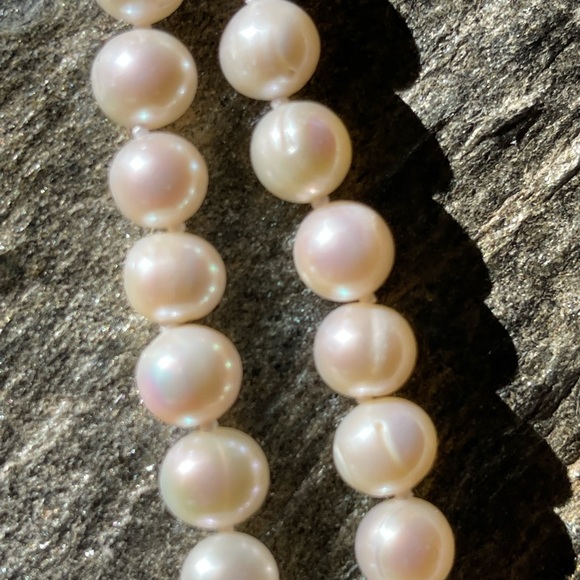 6-7mm Hand Strung Natural Rice Pearl Necklace Earring Set - Picture 9 of 11